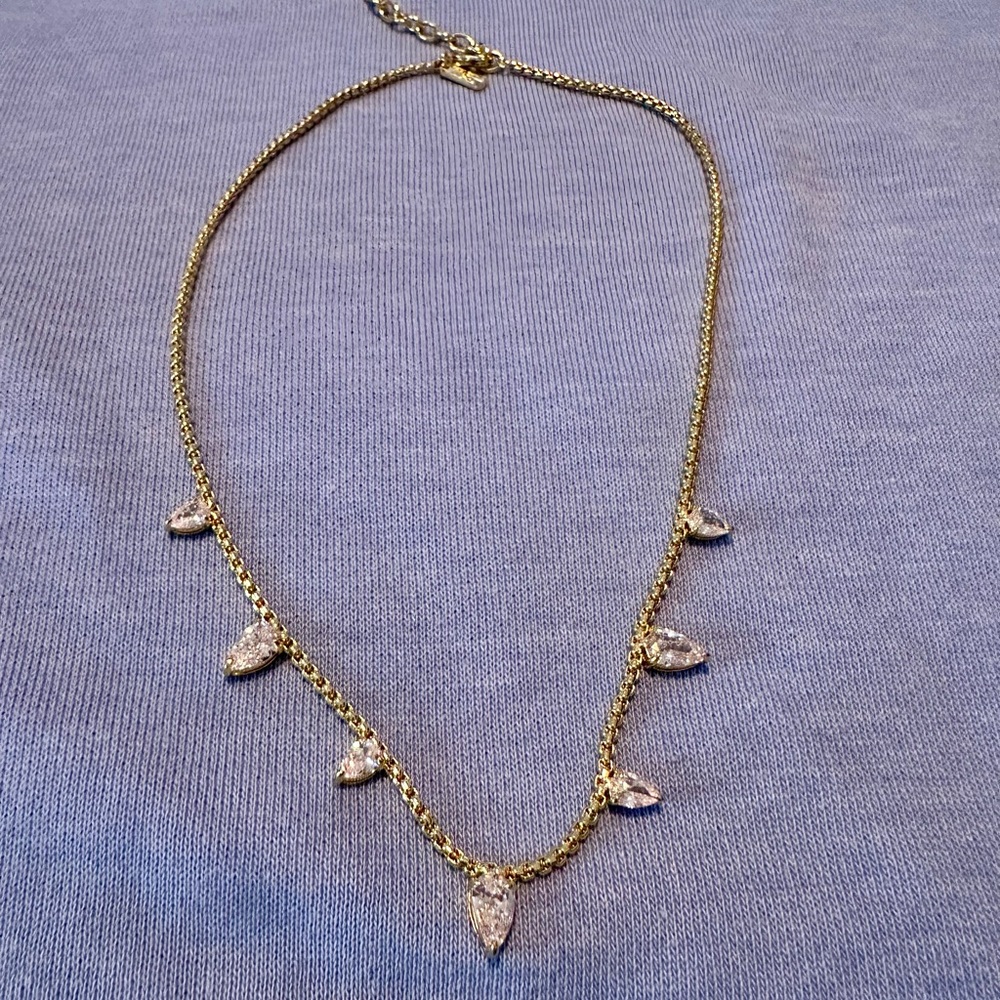 Melinda Maria gold plated cubic zirconia necklace.